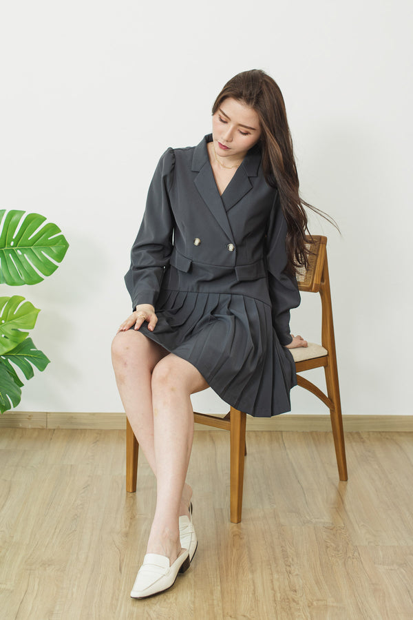 Pleated Suit Dress