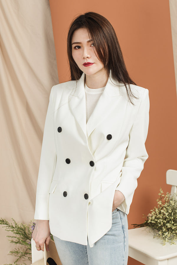 Collar Double Breasted Suit Blazer