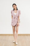 Puff Sleeve Single Breasted Short Set