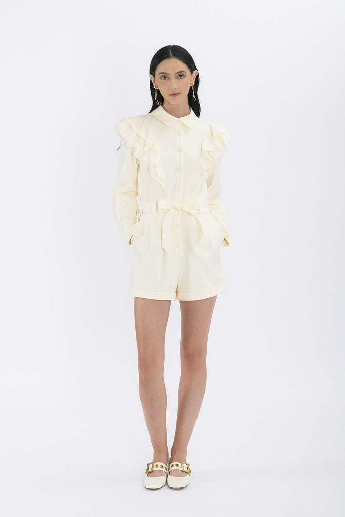 Reilla Ruffled Self-Tie Romper