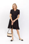 Rochelle Notched Lapel Self Tie Midi Dress