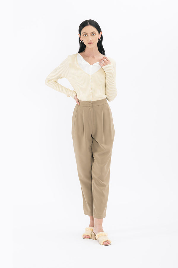 Sallynne Ribbed Cardigan with Shirt 2 Piece Top