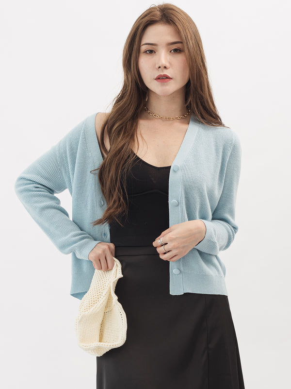 V Neck Buttoned Up Sweater Cardigan