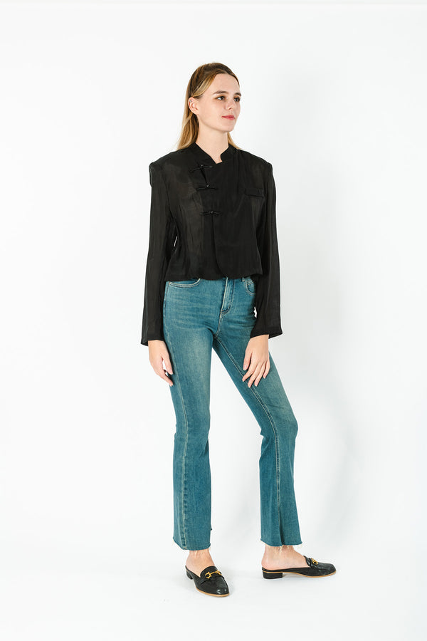 Yarelli Knot Buttons Cropped Jacket